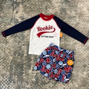 Gymboree swim shorts and matching swim shirt